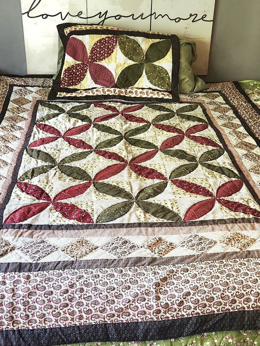 handmade 2-Piece Twin Quilt  Matching Sham Alabama Beauty New 2 Sets Available